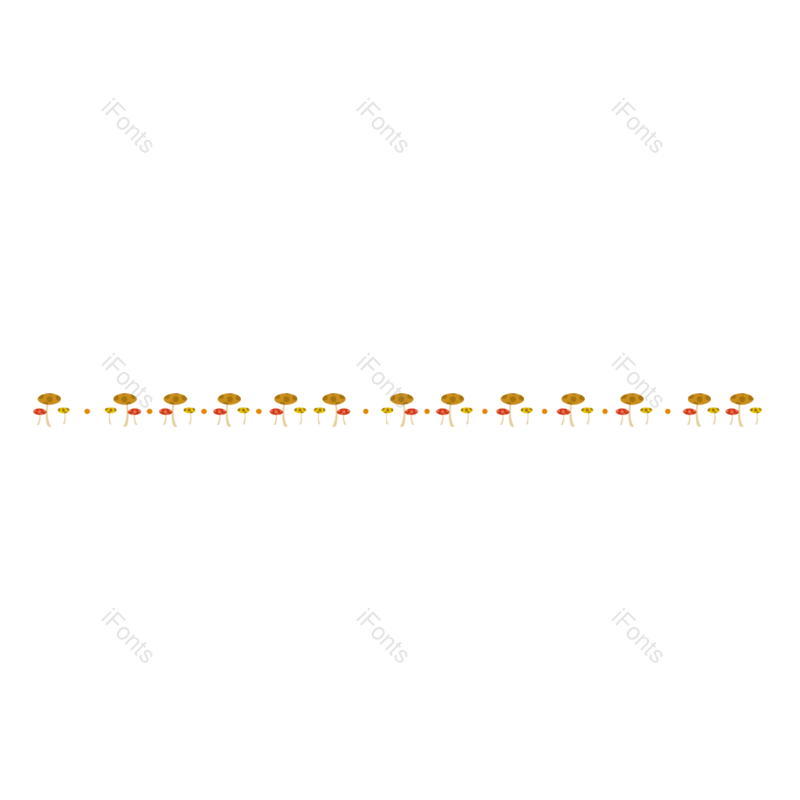 线条图片,卡通元素,蘑菇PNG,分隔线免抠素材